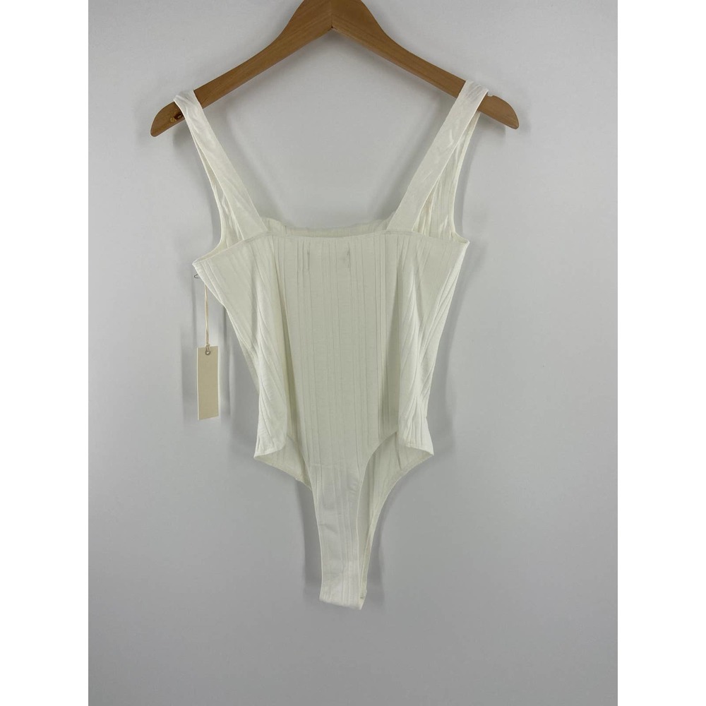 Capulet Mallory Bodysuit Ruching White Sz M - Picture 2 of 4